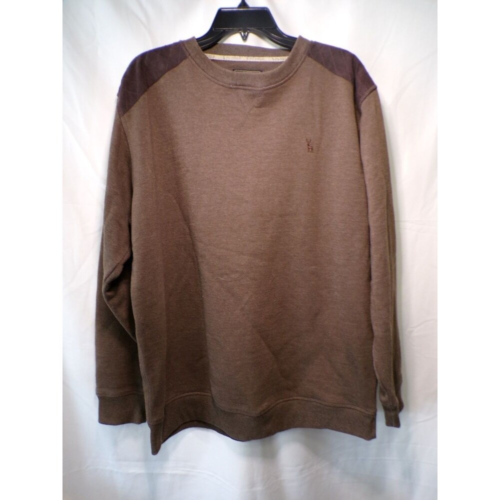 P.G. Field Men's Brown Crewneck Pullover Sweater Large Cotton Blend